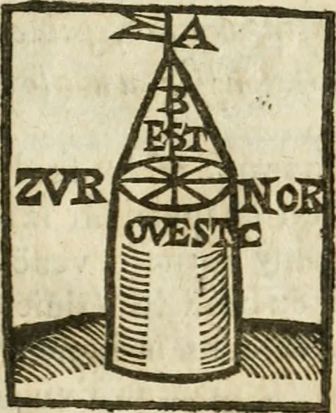 An illustration from Examen dv livre des Recreations mathematiqves, & de ses problemes en geometrie mechanique, optique & catoptrique [du J. Leurechon] Où sont aussi discutées & restabiles plusieurs experiences physiques y proposées, 1639, leaf 348