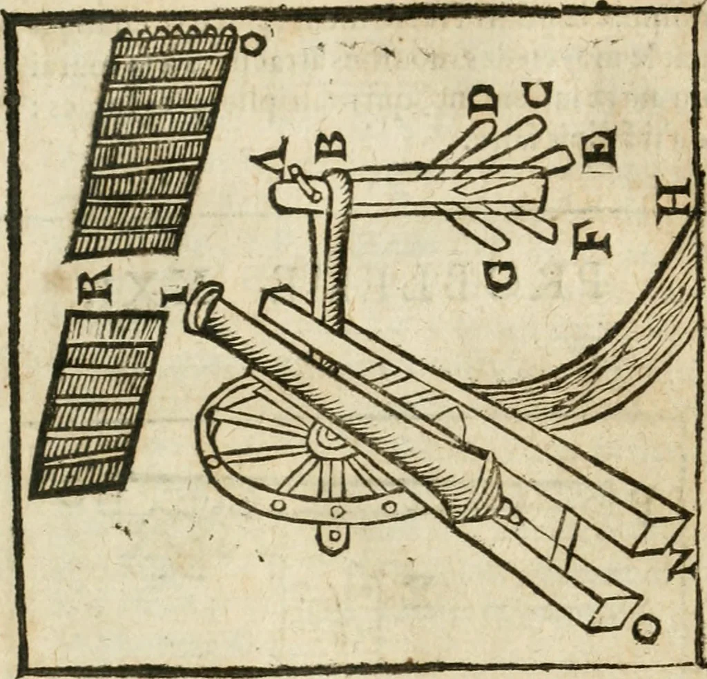 An illustration from Examen dv livre des Recreations mathematiqves, & de ses problemes en geometrie mechanique, optique & catoptrique [du J. Leurechon] Où sont aussi discutées & restabiles plusieurs experiences physiques y proposées, 1639, leaf 368