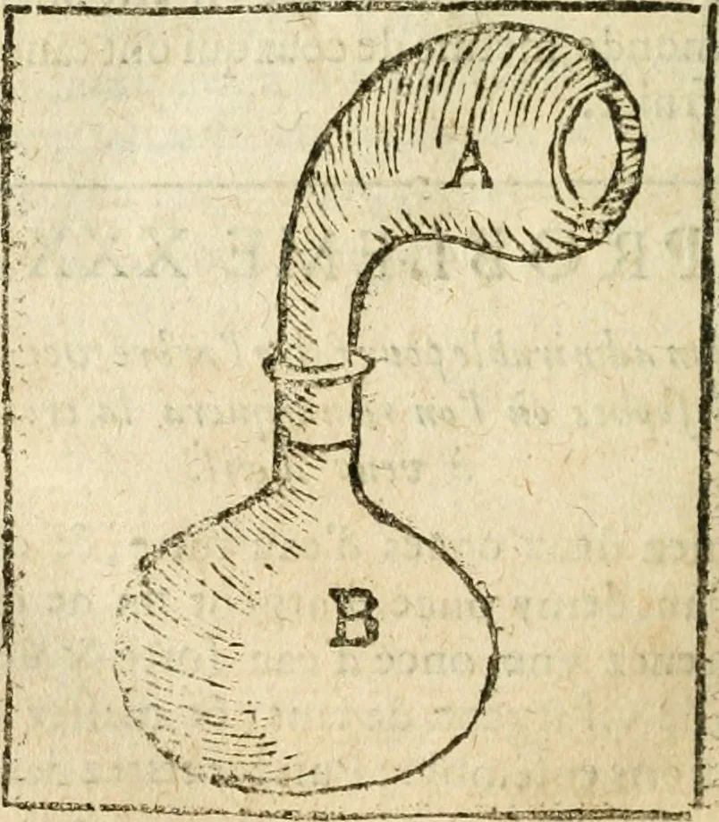 An illustration from Examen dv livre des Recreations mathematiqves, & de ses problemes en geometrie mechanique, optique & catoptrique [du J. Leurechon] Où sont aussi discutées & restabiles plusieurs experiences physiques y proposées, 1639, leaf 387