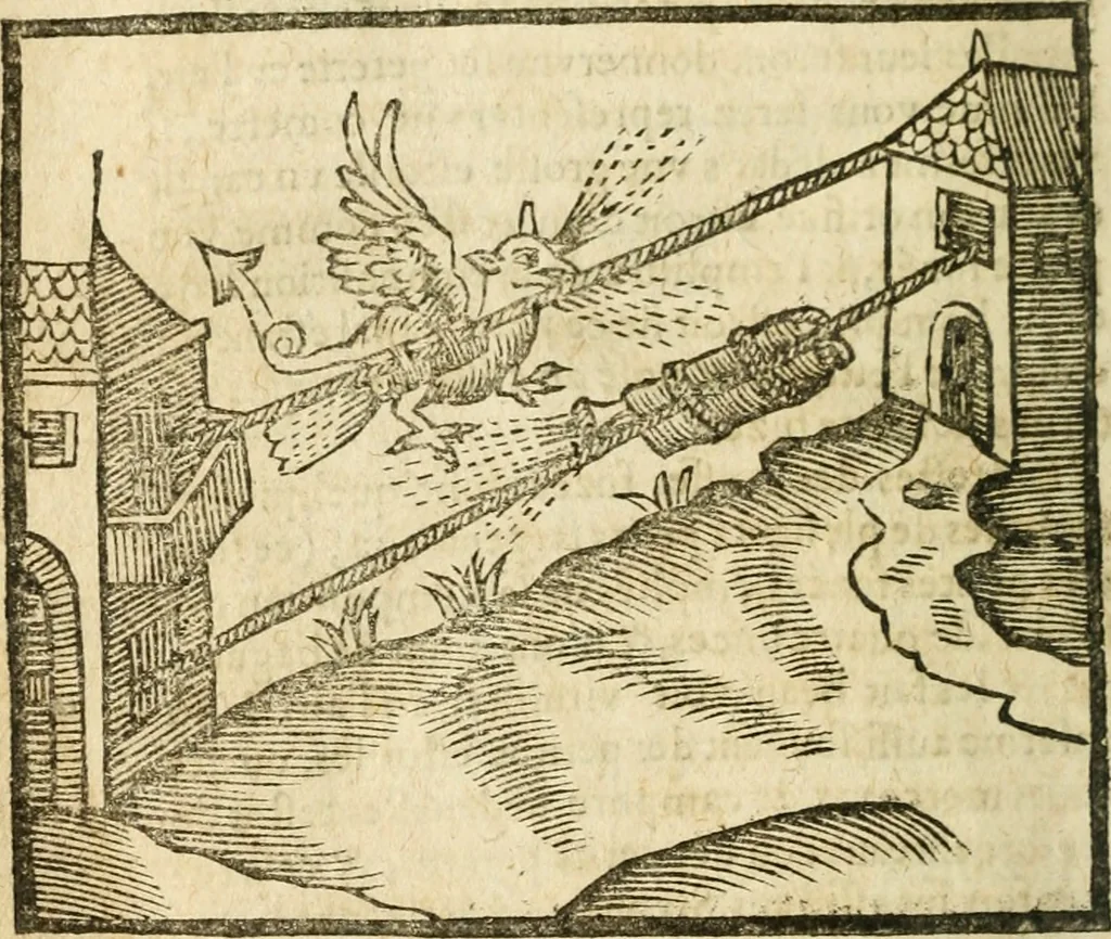 An illustration from Examen dv livre des Recreations mathematiqves, & de ses problemes en geometrie mechanique, optique & catoptrique [du J. Leurechon] Où sont aussi discutées & restabiles plusieurs experiences physiques y proposées, 1639, leaf 419