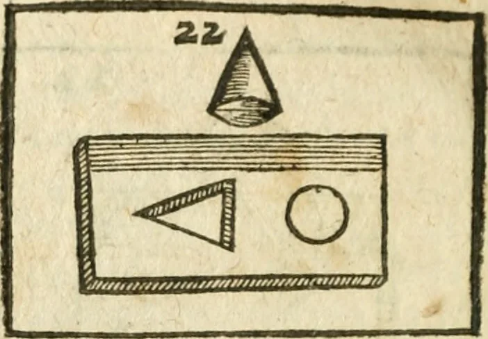 An illustration from Examen dv livre des Recreations mathematiqves, & de ses problemes en geometrie mechanique, optique & catoptrique [du J. Leurechon] Où sont aussi discutées & restabiles plusieurs experiences physiques y proposées, 1639, leaf 67