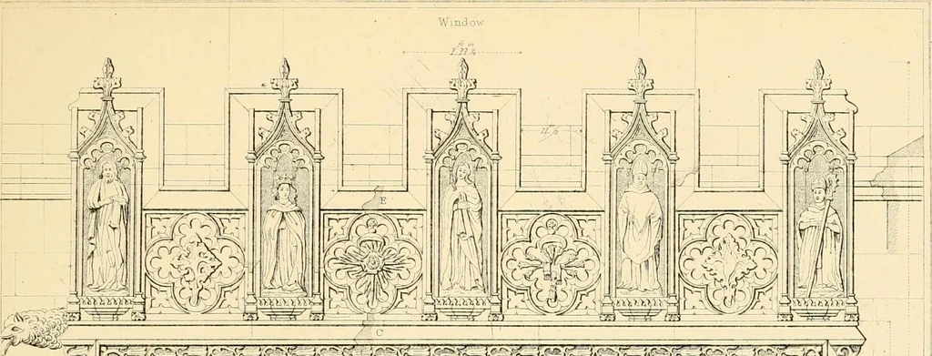An illustration from Examples of Gothic architecture : selected from various ancient edifices in England ; consisting of plans, elevations, sections, and parts at large ; calculated to exemplify the various styles and the practical construction of this admired class of architecture ; accompanied by historical and descriptive accounts, 1895, leaf 119