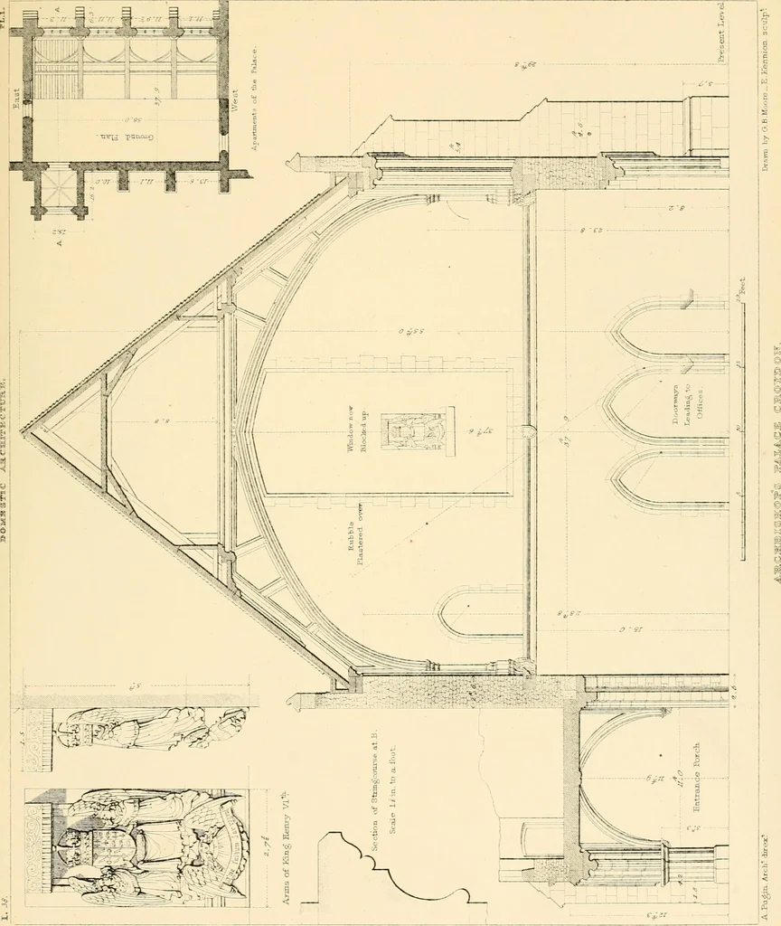 An illustration from Examples of Gothic architecture : selected from various ancient edifices in England ; consisting of plans, elevations, sections, and parts at large ; calculated to exemplify the various styles and the practical construction of this admired class of architecture ; accompanied by historical and descriptive accounts, 1895, leaf 161