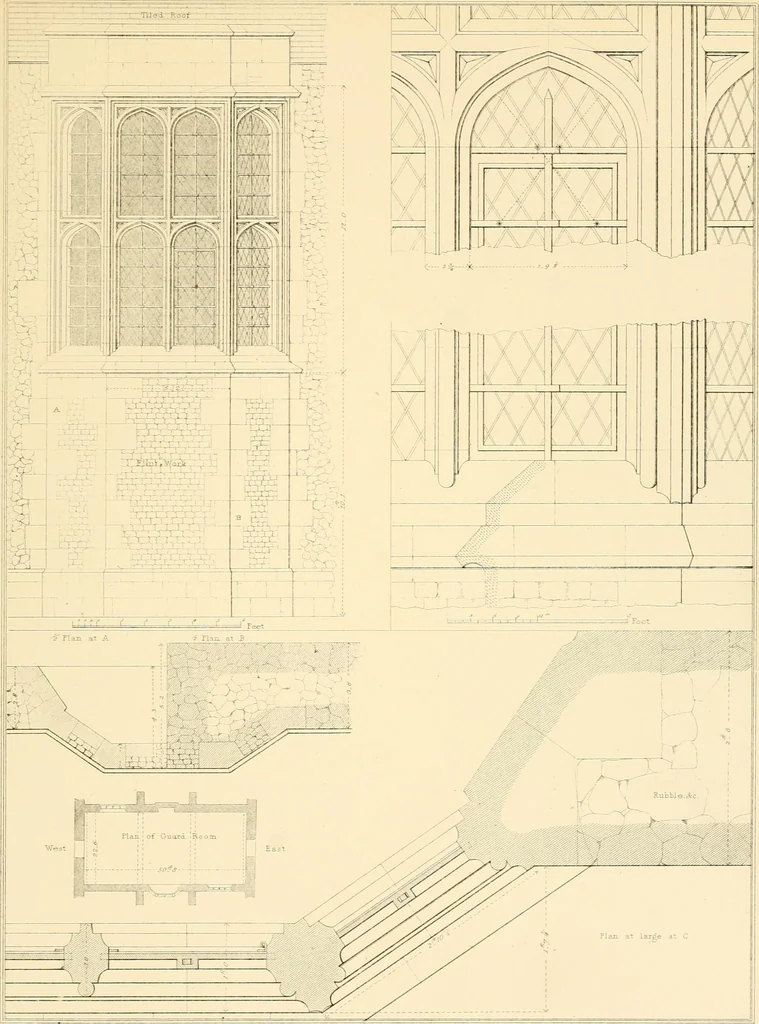 An illustration from Examples of Gothic architecture : selected from various ancient edifices in England ; consisting of plans, elevations, sections, and parts at large ; calculated to exemplify the various styles and the practical construction of this admired class of architecture ; accompanied by historical and descriptive accounts, 1895, leaf 165