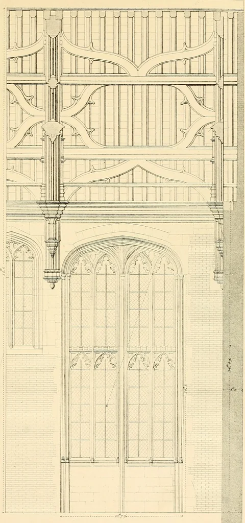 An illustration from Examples of Gothic architecture : selected from various ancient edifices in England ; consisting of plans, elevations, sections, and parts at large ; calculated to exemplify the various styles and the practical construction of this admired class of architecture ; accompanied by historical and descriptive accounts, 1895, leaf 179
