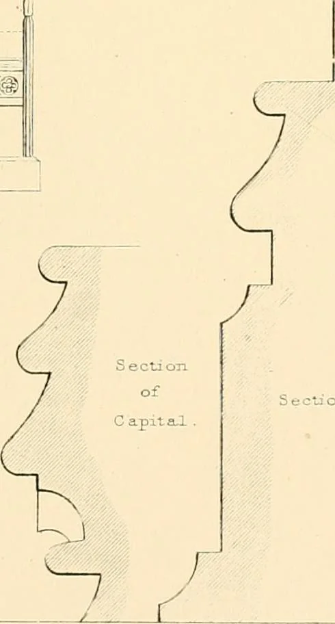 An illustration from Examples of Gothic architecture : selected from various ancient edifices in England ; consisting of plans, elevations, sections, and parts at large ; calculated to exemplify the various styles and the practical construction of this admired class of architecture ; accompanied by historical and descriptive accounts, 1895, leaf 185