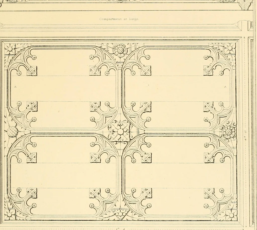An illustration from Examples of Gothic architecture : selected from various ancient edifices in England ; consisting of plans, elevations, sections, and parts at large ; calculated to exemplify the various styles and the practical construction of this admired class of architecture ; accompanied by historical and descriptive accounts, 1895, leaf 187