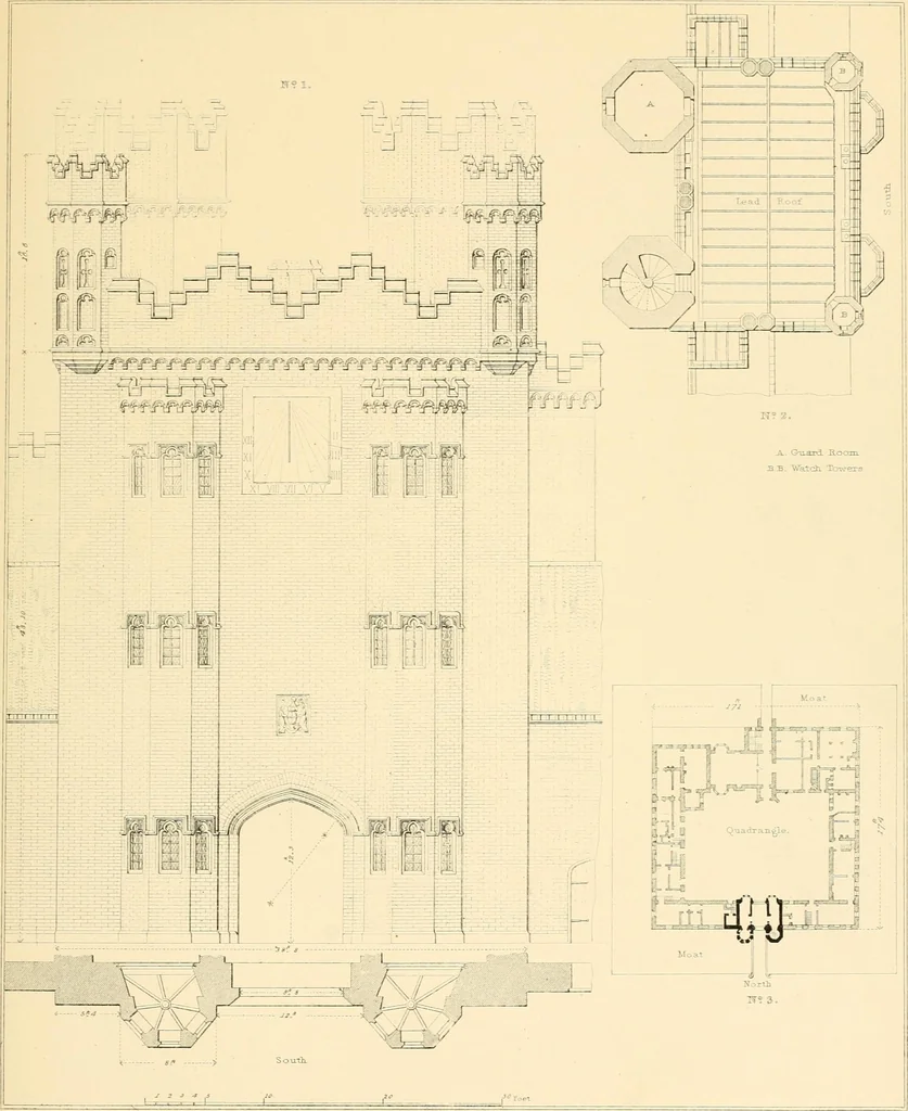 An illustration from Examples of Gothic architecture : selected from various ancient edifices in England ; consisting of plans, elevations, sections, and parts at large ; calculated to exemplify the various styles and the practical construction of this admired class of architecture ; accompanied by historical and descriptive accounts, 1895, leaf 199