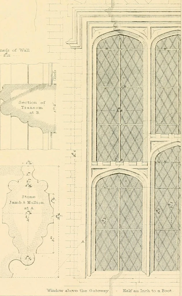 An illustration from Examples of Gothic architecture : selected from various ancient edifices in England ; consisting of plans, elevations, sections, and parts at large ; calculated to exemplify the various styles and the practical construction of this admired class of architecture ; accompanied by historical and descriptive accounts, 1895, leaf 201