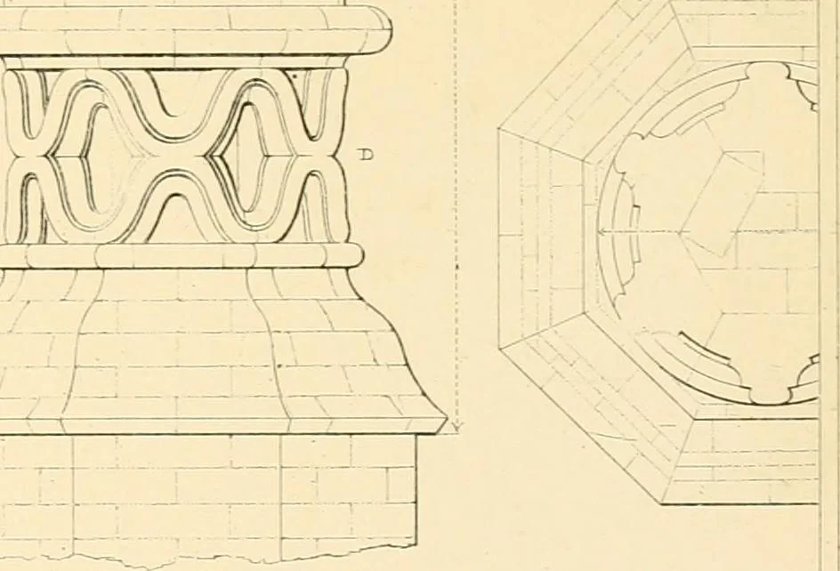 An illustration from Examples of Gothic architecture : selected from various ancient edifices in England ; consisting of plans, elevations, sections, and parts at large ; calculated to exemplify the various styles and the practical construction of this admired class of architecture ; accompanied by historical and descriptive accounts, 1895, leaf 215