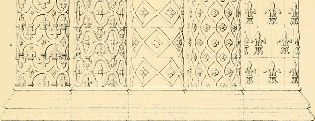 An illustration from Examples of Gothic architecture : selected from various ancient edifices in England ; consisting of plans, elevations, sections, and parts at large ; calculated to exemplify the various styles and the practical construction of this admired class of architecture ; accompanied by historical and descriptive accounts, 1895, leaf 219