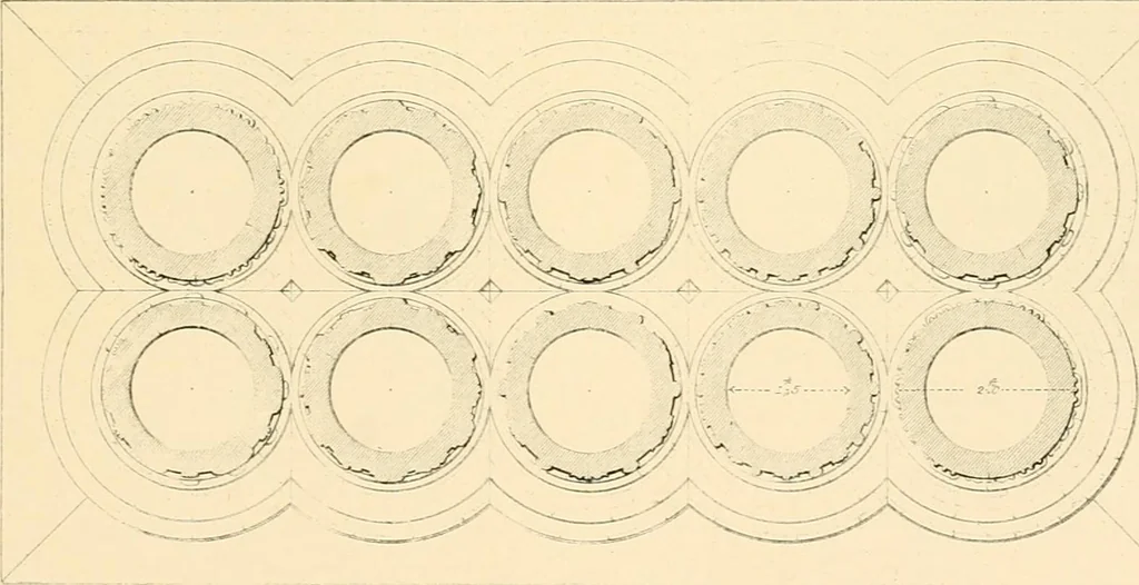 An illustration from Examples of Gothic architecture : selected from various ancient edifices in England ; consisting of plans, elevations, sections, and parts at large ; calculated to exemplify the various styles and the practical construction of this admired class of architecture ; accompanied by historical and descriptive accounts, 1895, leaf 219