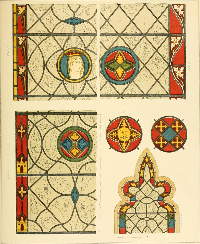 An illustration from Examples of Gothic architecture : selected from various ancient edifices in England ; consisting of plans, elevations, sections, and parts at large ; calculated to exemplify the various styles and the practical construction of this admired class of architecture ; accompanied by historical and descriptive accounts, 1895, leaf 93