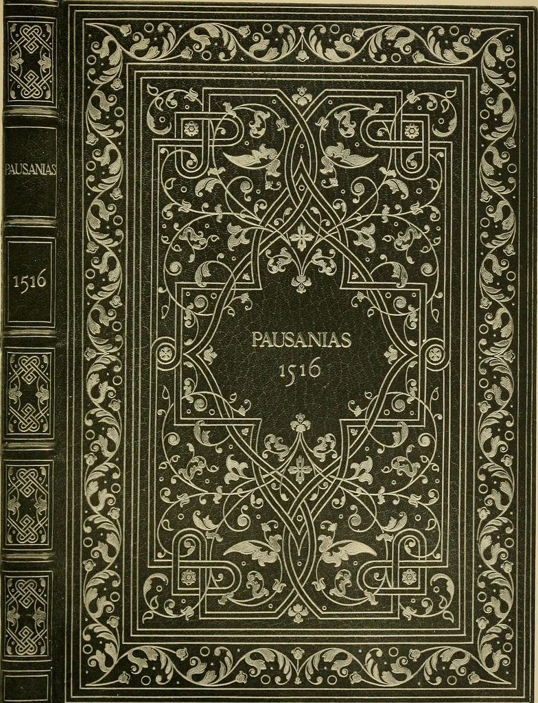 An illustration from Examples of bookbinding executed by Robt. Rivière & Son : exhibited at the Leipzig Exhibition in 1914 for a few weeks prior to the Great War on the outbreak of which they were placed in the cellars of the Leipzig Museum, where they remained for five years, 1920, leaf 102