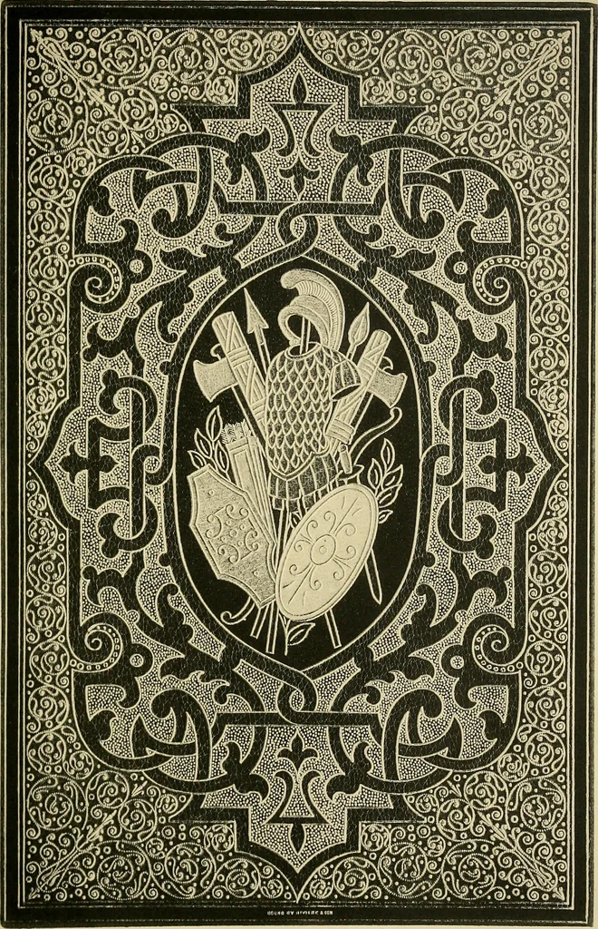 An illustration from Examples of bookbinding executed by Robt. Rivière & Son : exhibited at the Leipzig Exhibition in 1914 for a few weeks prior to the Great War on the outbreak of which they were placed in the cellars of the Leipzig Museum, where they remained for five years, 1920, leaf 38