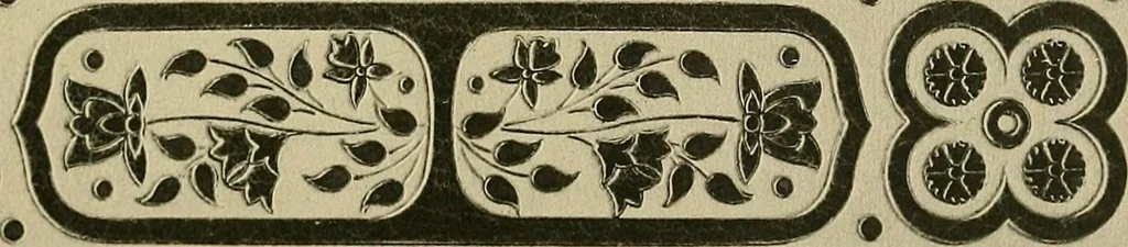An illustration from Examples of bookbinding executed by Robt. Rivière & Son : exhibited at the Leipzig Exhibition in 1914 for a few weeks prior to the Great War on the outbreak of which they were placed in the cellars of the Leipzig Museum, where they remained for five years, 1920, leaf 46