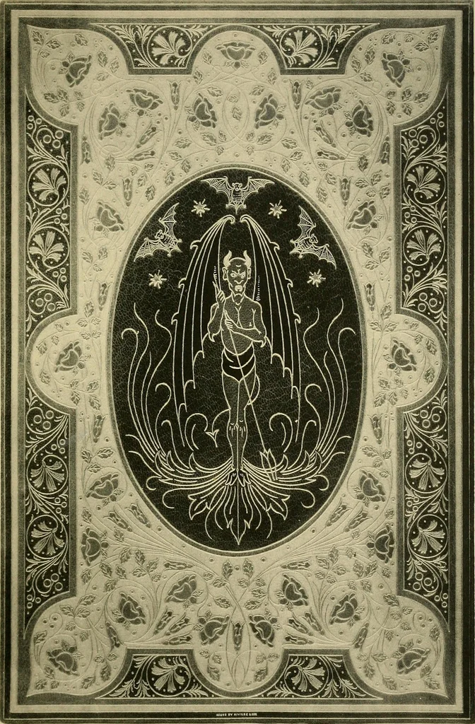 An illustration from Examples of bookbinding executed by Robt. Rivière & Son : exhibited at the Leipzig Exhibition in 1914 for a few weeks prior to the Great War on the outbreak of which they were placed in the cellars of the Leipzig Museum, where they remained for five years, 1920, leaf 60