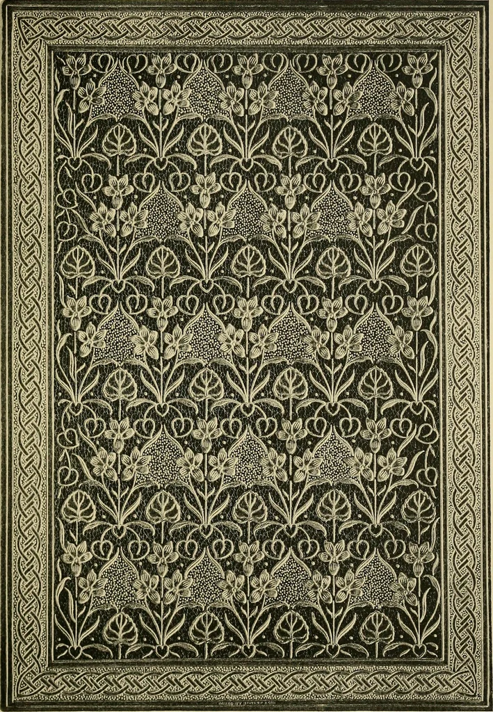 An illustration from Examples of bookbinding executed by Robt. Rivière & Son : exhibited at the Leipzig Exhibition in 1914 for a few weeks prior to the Great War on the outbreak of which they were placed in the cellars of the Leipzig Museum, where they remained for five years, 1920, leaf 88