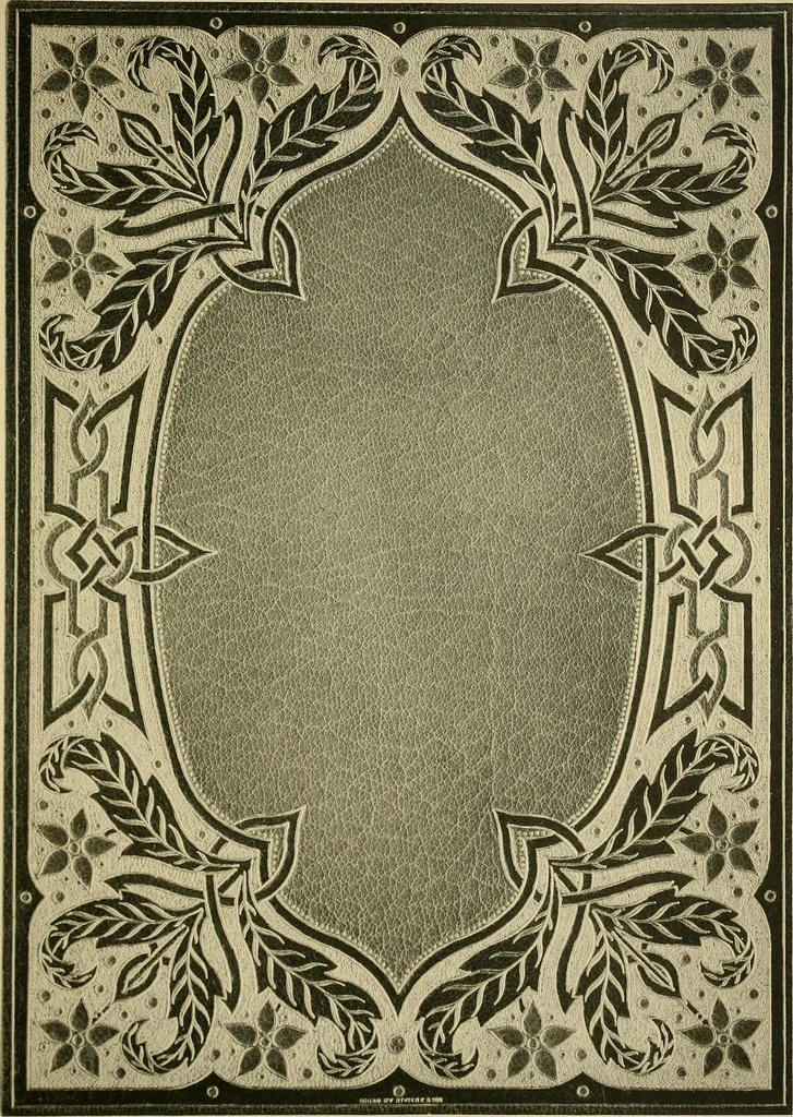An illustration from Examples of bookbinding executed by Robt. Rivière & Son : exhibited at the Leipzig Exhibition in 1914 for a few weeks prior to the Great War on the outbreak of which they were placed in the cellars of the Leipzig Museum, where they remained for five years, 1920, leaf 98