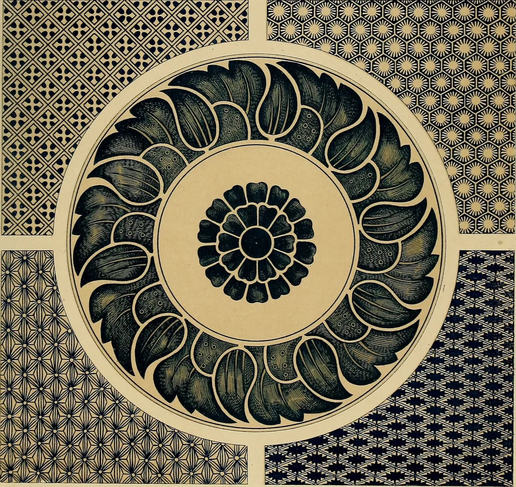 An illustration from Examples of Chinese ornament selected from objects in the South Kensington museum and other collections, 1867, leaf 62