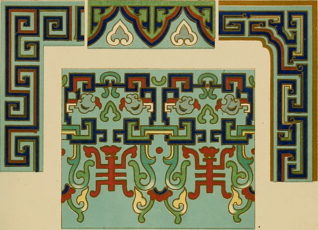 An illustration from Examples of Chinese ornament selected from objects in the South Kensington museum and other collections, 1867, leaf 96