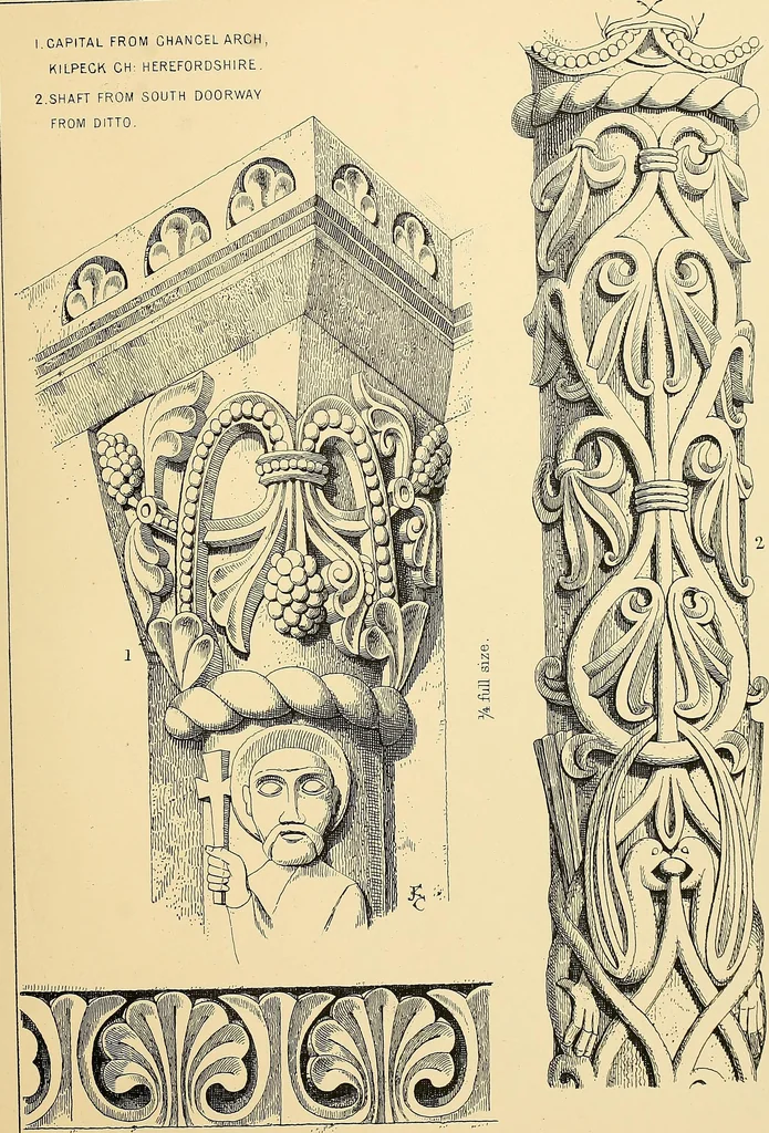 An illustration from Examples of English medieval foliage and coloured decoration, taken from buildings of the twelfth to the fifteenth century: with descriptive letterpress, 1874, leaf 101