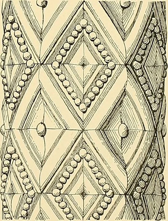 An illustration from Examples of English medieval foliage and coloured decoration, taken from buildings of the twelfth to the fifteenth century: with descriptive letterpress, 1874, leaf 107