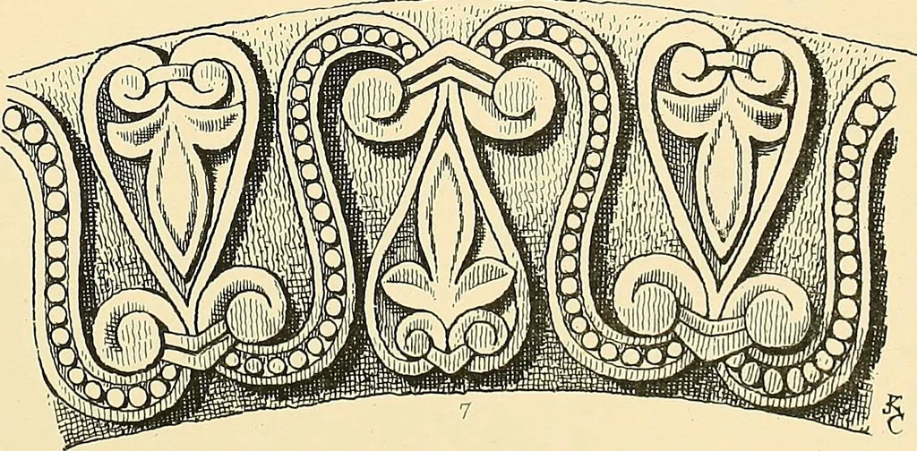 An illustration from Examples of English medieval foliage and coloured decoration, taken from buildings of the twelfth to the fifteenth century: with descriptive letterpress, 1874, leaf 109