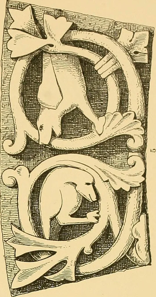 An illustration from Examples of English medieval foliage and coloured decoration, taken from buildings of the twelfth to the fifteenth century: with descriptive letterpress, 1874, leaf 111