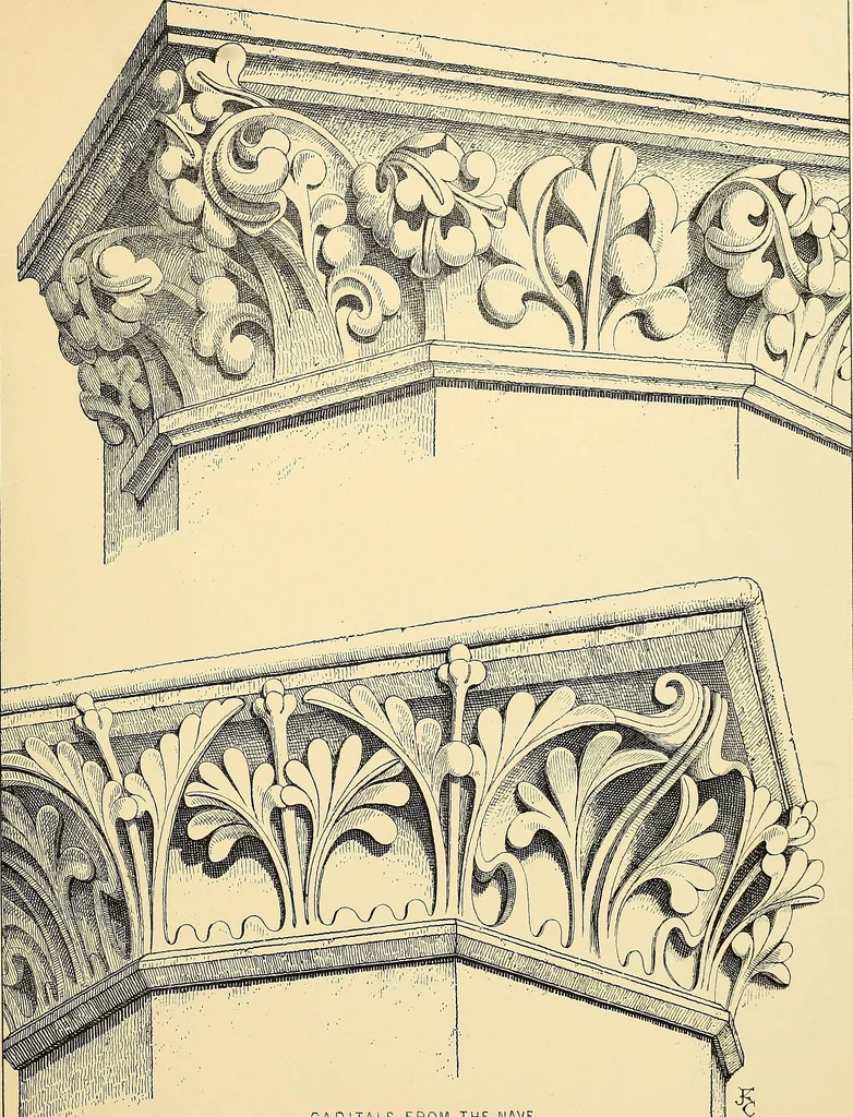 An illustration from Examples of English medieval foliage and coloured decoration, taken from buildings of the twelfth to the fifteenth century: with descriptive letterpress, 1874, leaf 115