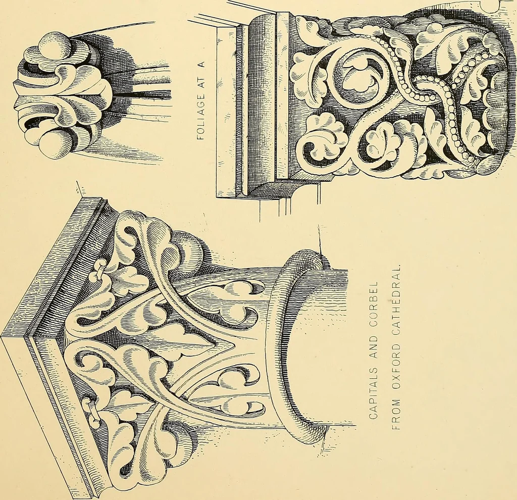 An illustration from Examples of English medieval foliage and coloured decoration, taken from buildings of the twelfth to the fifteenth century: with descriptive letterpress, 1874, leaf 117