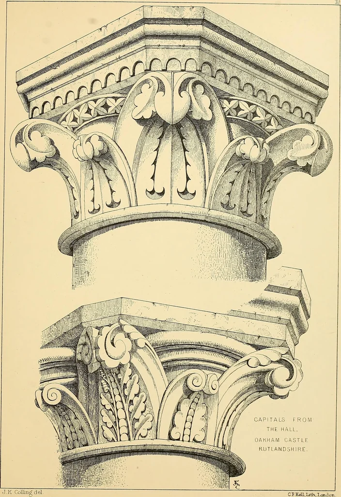 An illustration from Examples of English medieval foliage and coloured decoration, taken from buildings of the twelfth to the fifteenth century: with descriptive letterpress, 1874, leaf 129
