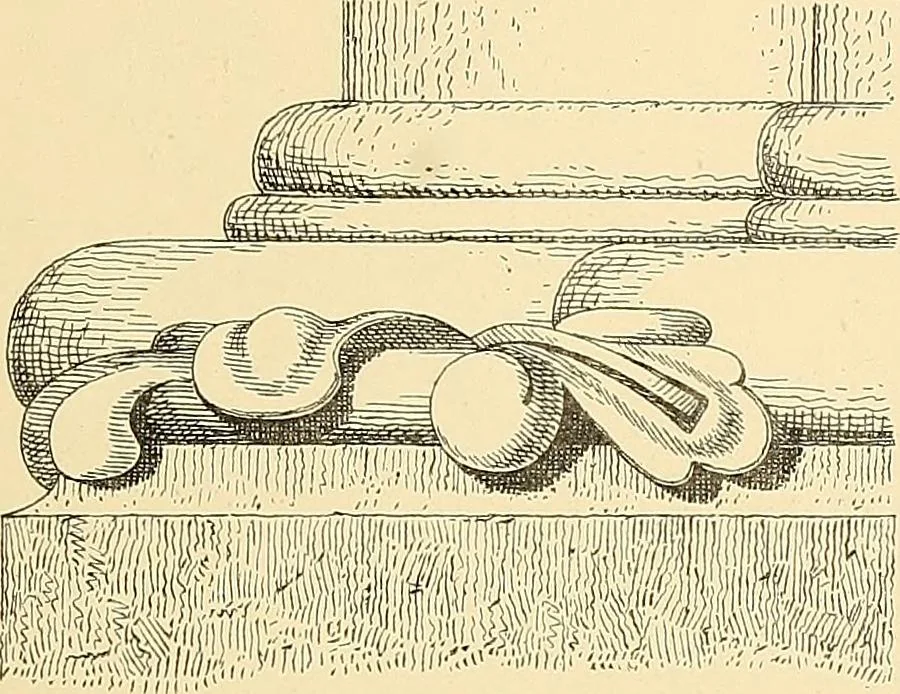An illustration from Examples of English medieval foliage and coloured decoration, taken from buildings of the twelfth to the fifteenth century: with descriptive letterpress, 1874, leaf 145