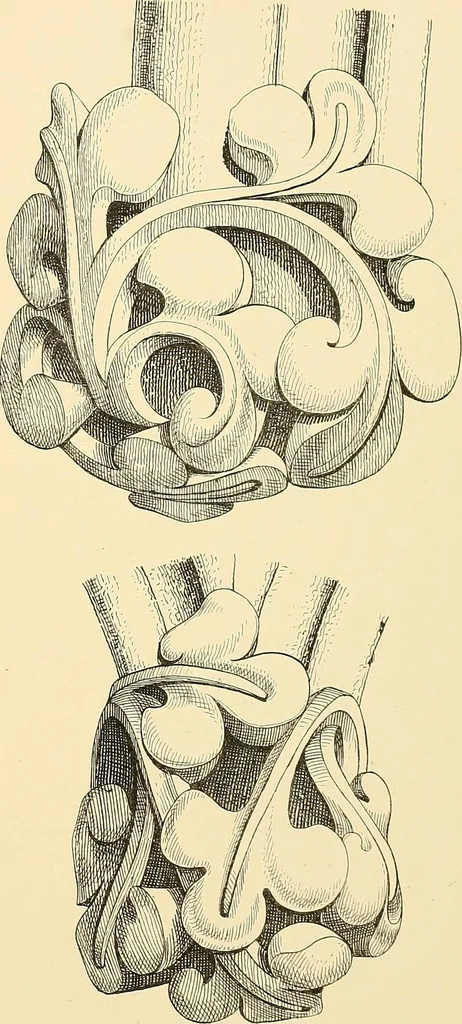 An illustration from Examples of English medieval foliage and coloured decoration, taken from buildings of the twelfth to the fifteenth century: with descriptive letterpress, 1874, leaf 147