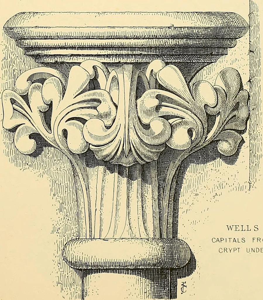 An illustration from Examples of English medieval foliage and coloured decoration, taken from buildings of the twelfth to the fifteenth century: with descriptive letterpress, 1874, leaf 153