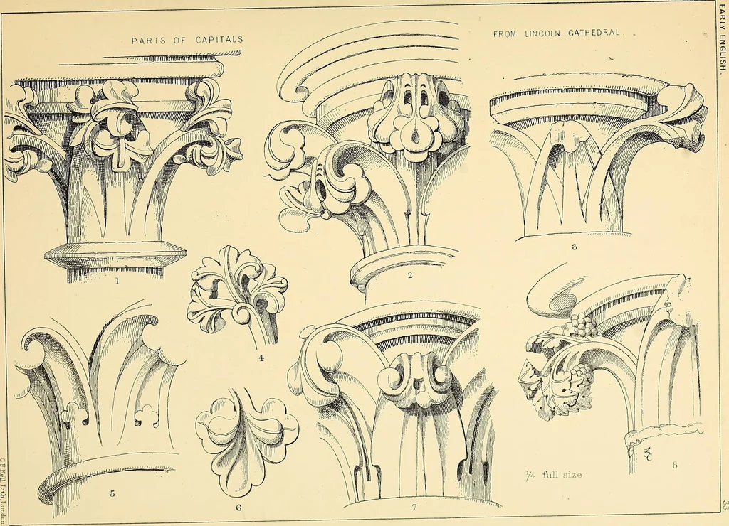 An illustration from Examples of English medieval foliage and coloured decoration, taken from buildings of the twelfth to the fifteenth century: with descriptive letterpress, 1874, leaf 157