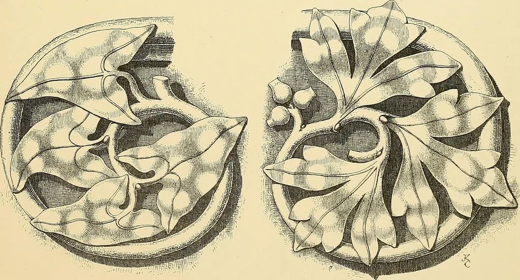 An illustration from Examples of English medieval foliage and coloured decoration, taken from buildings of the twelfth to the fifteenth century: with descriptive letterpress, 1874, leaf 171