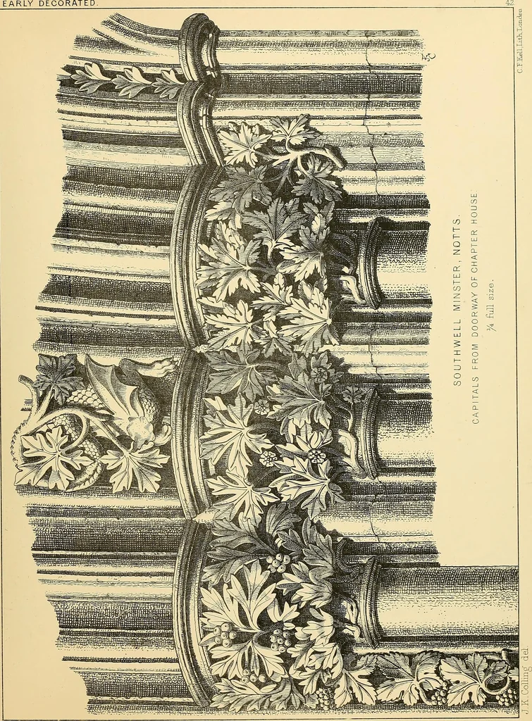 An illustration from Examples of English medieval foliage and coloured decoration, taken from buildings of the twelfth to the fifteenth century: with descriptive letterpress, 1874, leaf 175