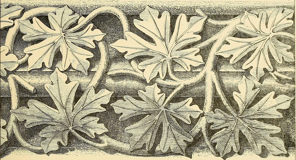 An illustration from Examples of English medieval foliage and coloured decoration, taken from buildings of the twelfth to the fifteenth century: with descriptive letterpress, 1874, leaf 177