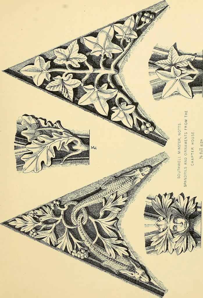 An illustration from Examples of English medieval foliage and coloured decoration, taken from buildings of the twelfth to the fifteenth century: with descriptive letterpress, 1874, leaf 181