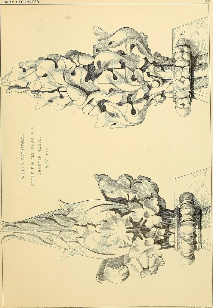 An illustration from Examples of English medieval foliage and coloured decoration, taken from buildings of the twelfth to the fifteenth century: with descriptive letterpress, 1874, leaf 187