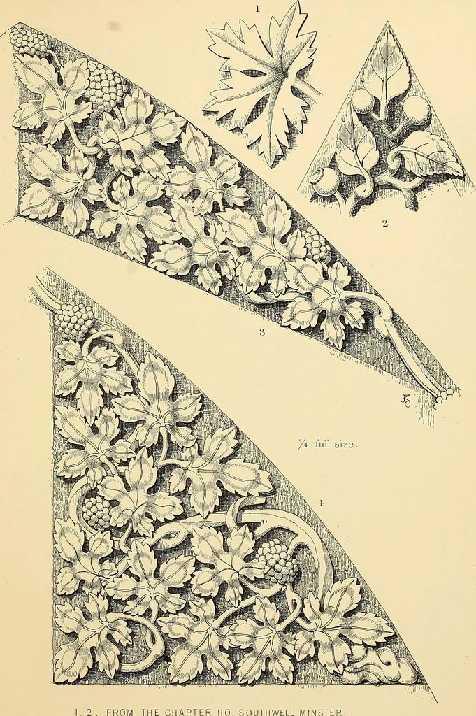 An illustration from Examples of English medieval foliage and coloured decoration, taken from buildings of the twelfth to the fifteenth century: with descriptive letterpress, 1874, leaf 189