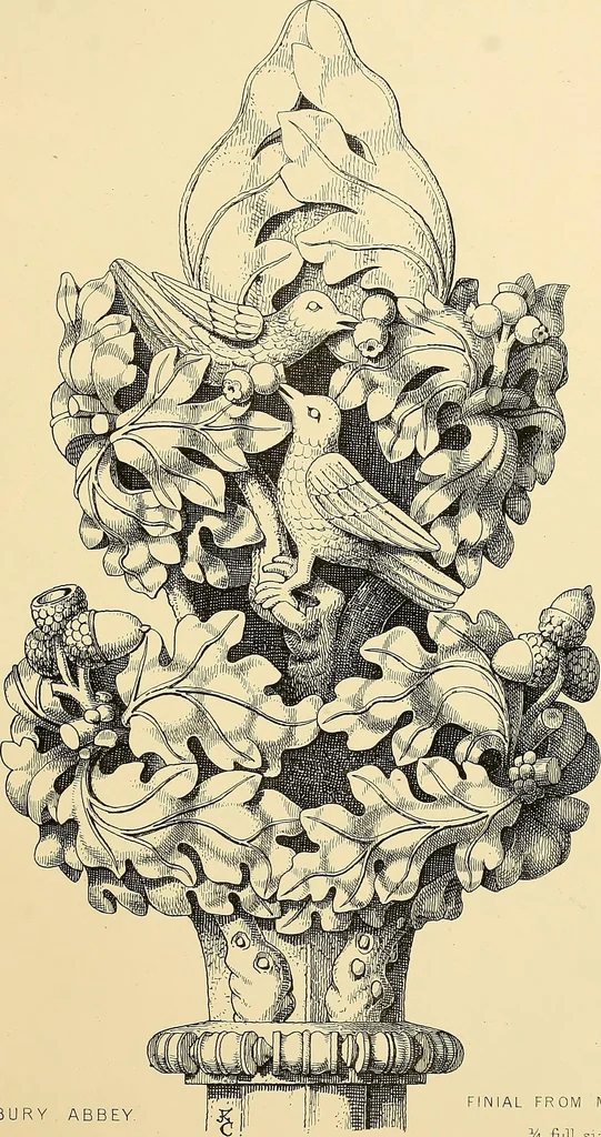 An illustration from Examples of English medieval foliage and coloured decoration, taken from buildings of the twelfth to the fifteenth century: with descriptive letterpress, 1874, leaf 191