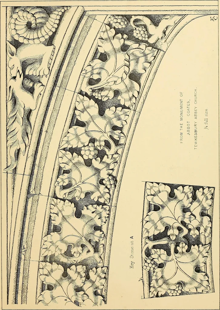 An illustration from Examples of English medieval foliage and coloured decoration, taken from buildings of the twelfth to the fifteenth century: with descriptive letterpress, 1874, leaf 193