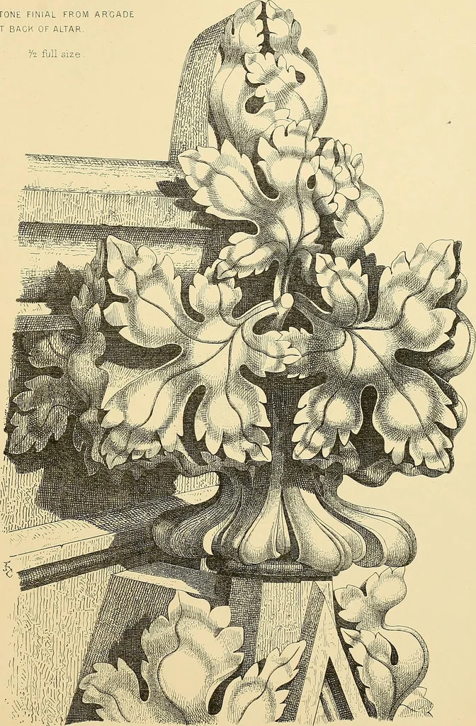 An illustration from Examples of English medieval foliage and coloured decoration, taken from buildings of the twelfth to the fifteenth century: with descriptive letterpress, 1874, leaf 199