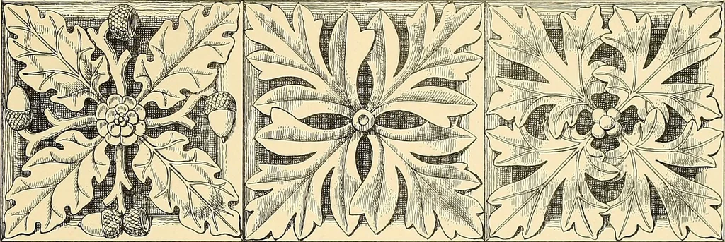 An illustration from Examples of English medieval foliage and coloured decoration, taken from buildings of the twelfth to the fifteenth century: with descriptive letterpress, 1874, leaf 207