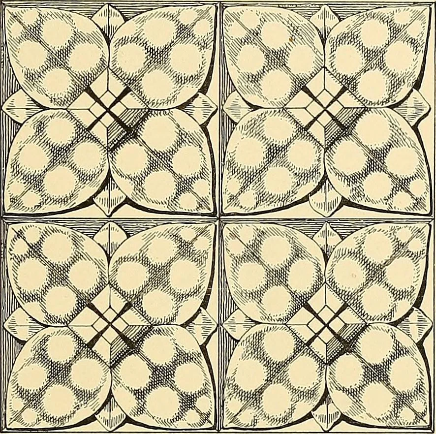 An illustration from Examples of English medieval foliage and coloured decoration, taken from buildings of the twelfth to the fifteenth century: with descriptive letterpress, 1874, leaf 207