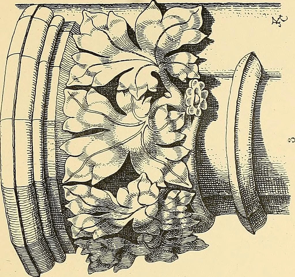 An illustration from Examples of English medieval foliage and coloured decoration, taken from buildings of the twelfth to the fifteenth century: with descriptive letterpress, 1874, leaf 209
