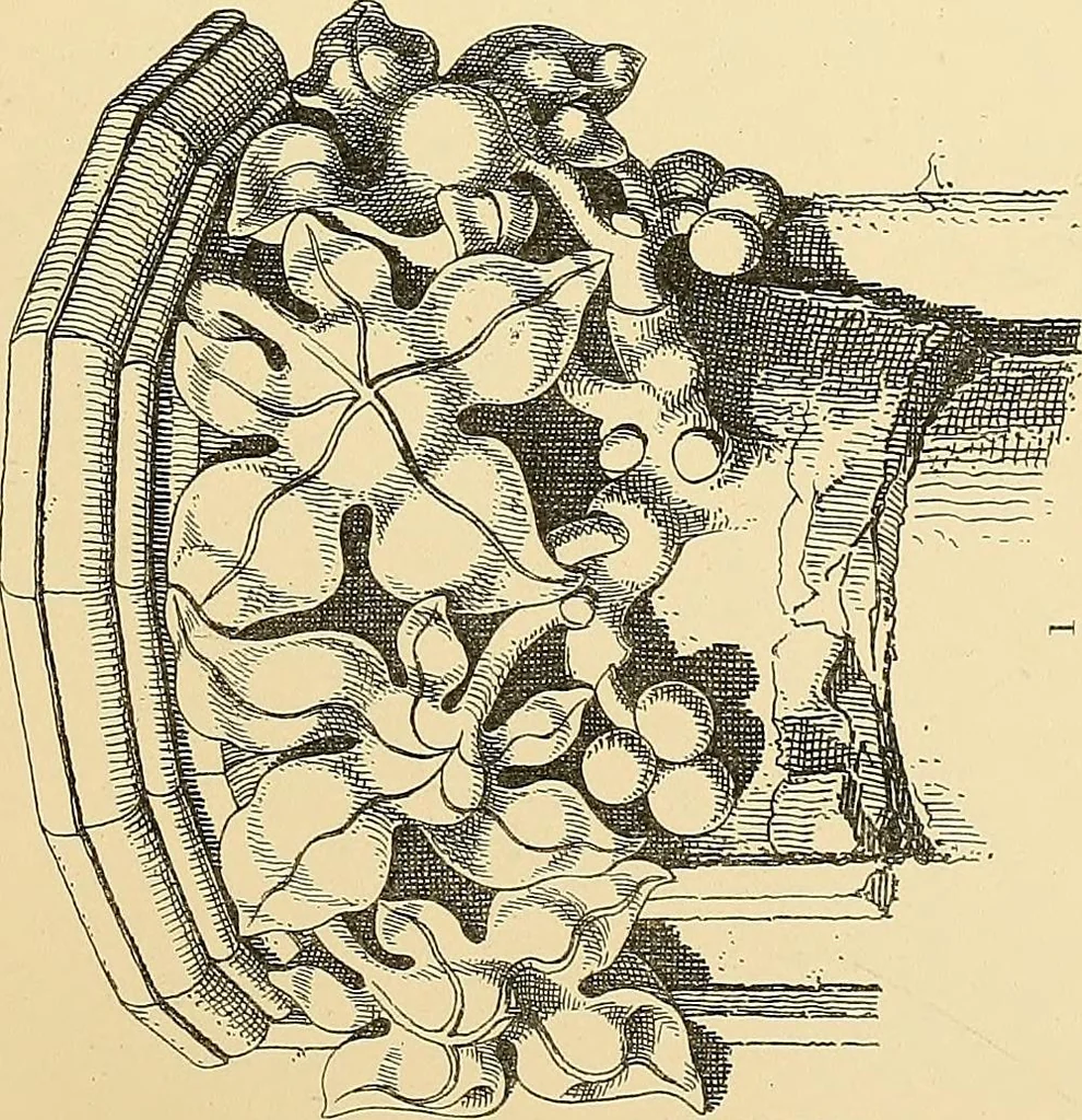 An illustration from Examples of English medieval foliage and coloured decoration, taken from buildings of the twelfth to the fifteenth century: with descriptive letterpress, 1874, leaf 209