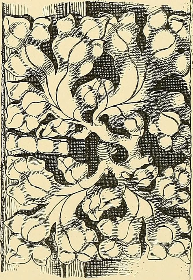 An illustration from Examples of English medieval foliage and coloured decoration, taken from buildings of the twelfth to the fifteenth century: with descriptive letterpress, 1874, leaf 209